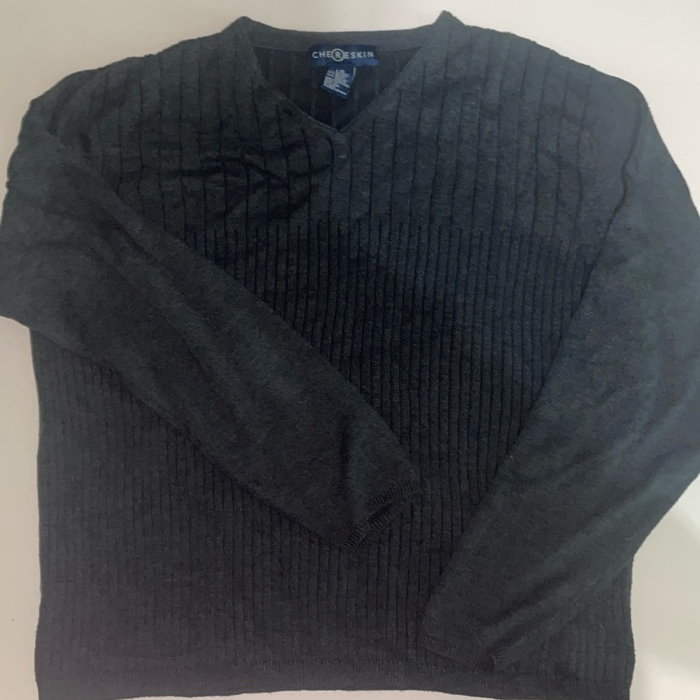 Cotton black lined sweater